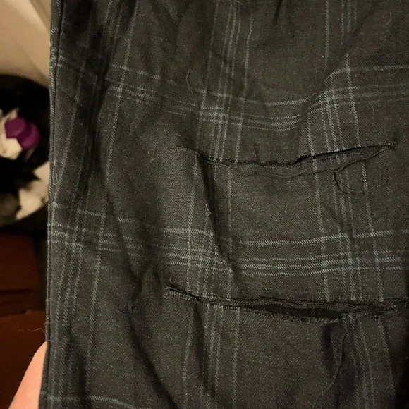 Disturbia- size UK16- blu/bk tartan overalls w/pockets, zip side. EUC. - Picture 5 of 9